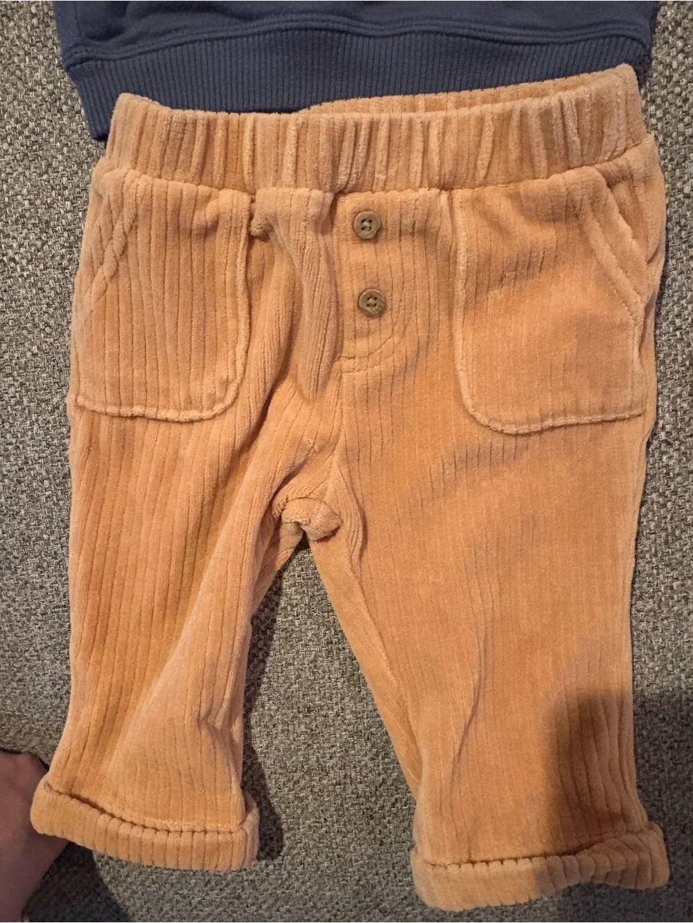 cloud island Navy Sweatshirt and Tan Corduroy Pants Matching Set - Picture 3 of 8